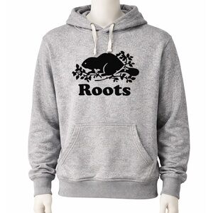 Iconic Roots Men’s Salt and Pepper Hoodie with Black Roots Logo